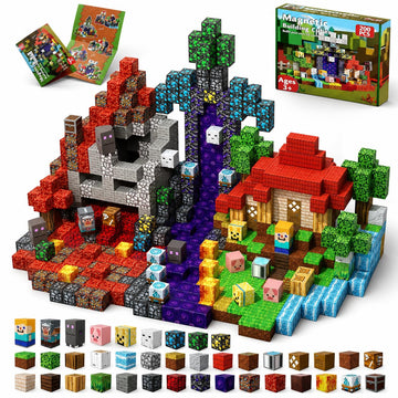 Magneverse 200 PCS 0.8in Magnetic Blocks - Magnet Toys for Kids, Magnetic Building Blocks Cubes, Stacking Magnets, School STEM Toys Birthday Gifts