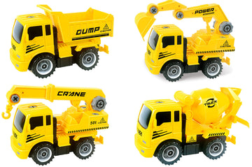 PowerTRC Take-A-Part Construction Truck with 4 Different Forms Dump Truck Crane Cement Mixer Excavator