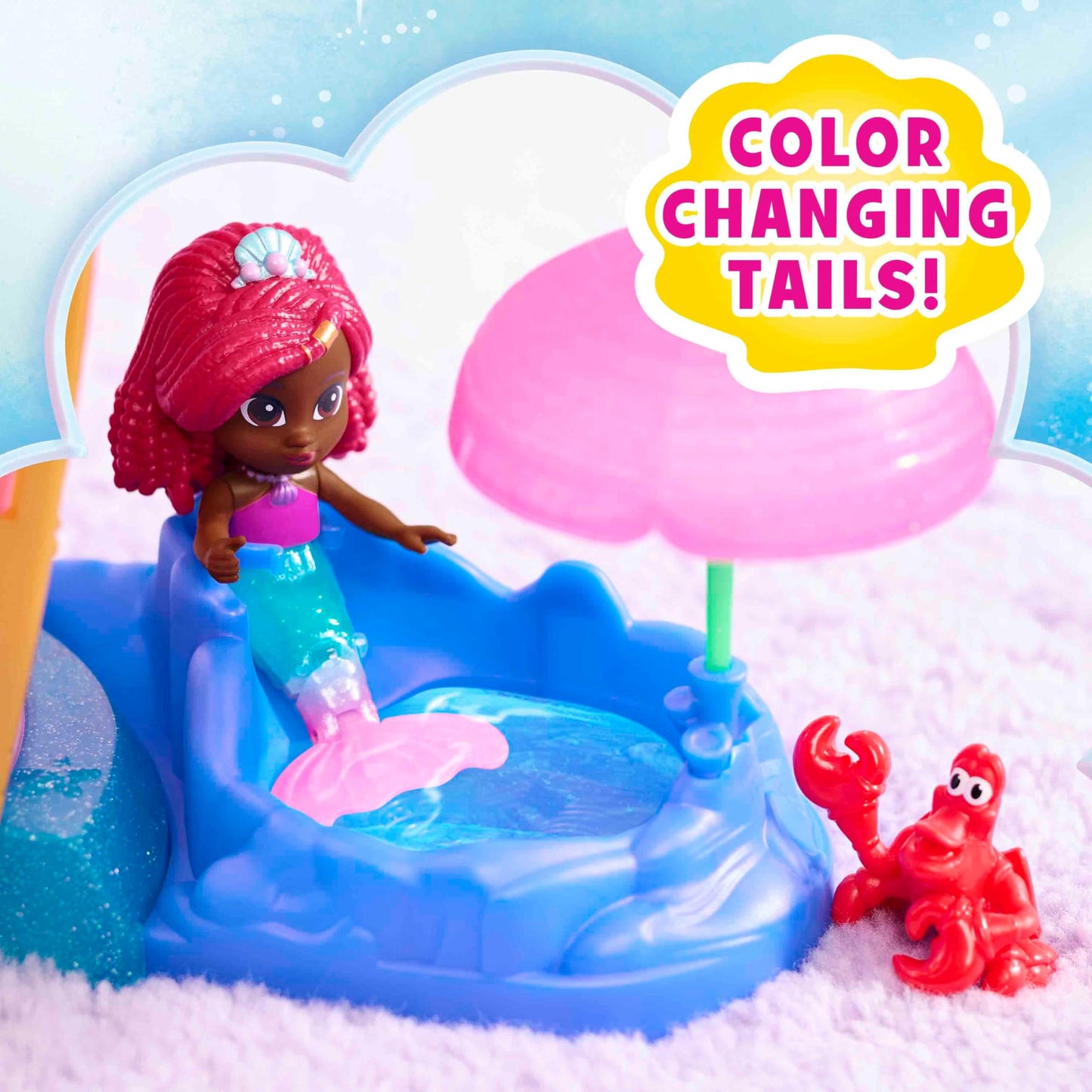 Disney Junior Ariel Deluxe Atlantica Palace Playset and 4-inch Figures, Lights and Sounds, 20-pieces, Kids Toys for Ages 3 Up by Just Play