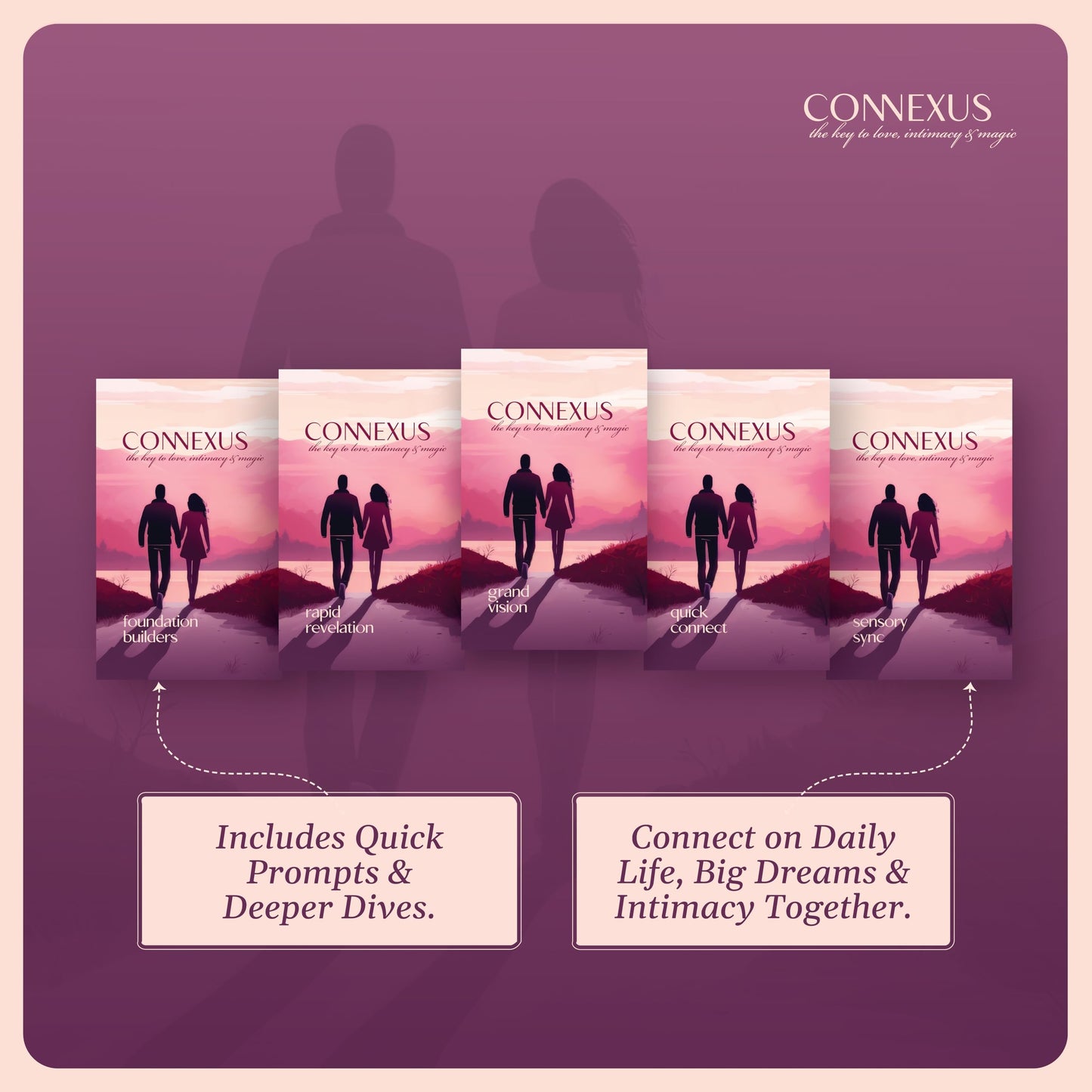 Connexus Couples Card Deck - 40 Conversation Starters + Live Challenge - Relationship Game for Adults, Romantic Date Night Game, Anniversary & Wedding