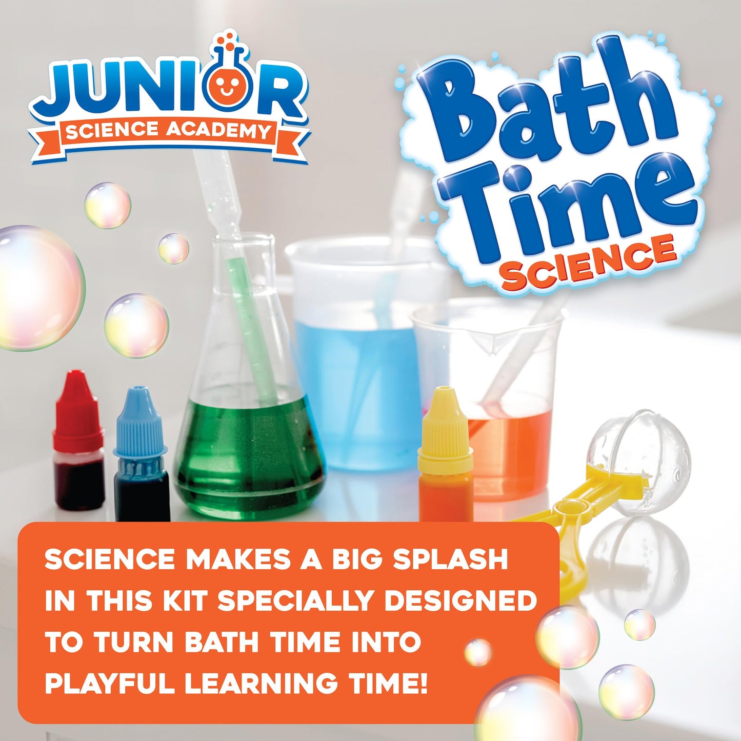 MindWare Junior Science Academy: Bath Time- 5 Amazing Beginning Science Experiments for Kids Ages 4 & Up - Boys & Girls Have Fun Learning About