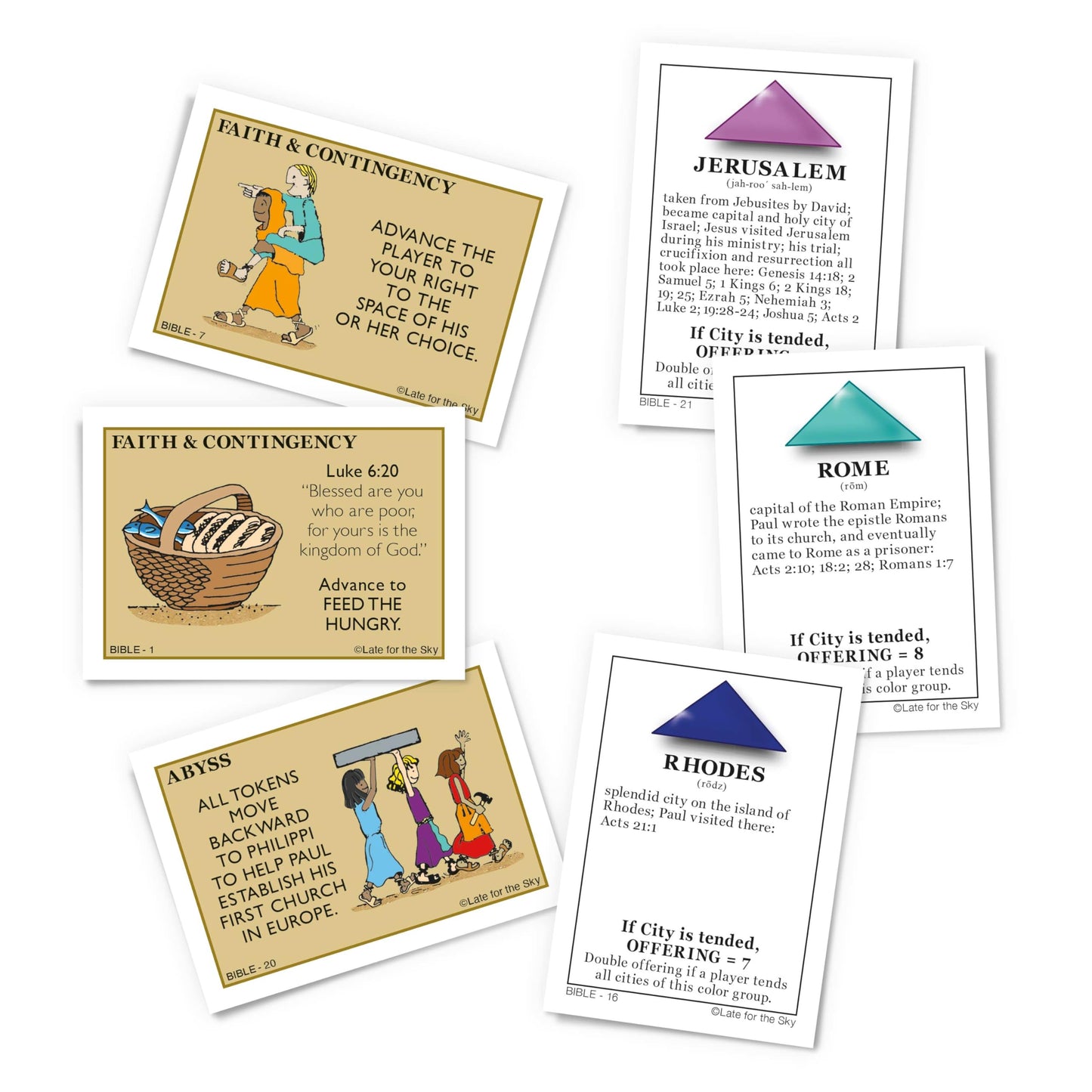 Late for The Sky Bibleopoly Family Board Game - Faith-Based Cooperative Christian Play for 2-6 Players, Ages 8+, Bible History, Build a Church