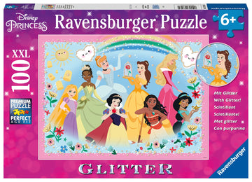 RAVENSBURGER Puzzle 13326 Ravensburger 13326-Strong, Beautiful and Incredibly Bold-100 Pieces XXL Disney Princess Glitter Puzzle for Children from 6