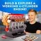 National Geographic 4-Cylinder Engine Building Kit Working Model for Kids