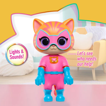 Disney Junior SuperKitties Cat-Tastic Transforming Ginny Lights and Sounds Figure, Kids Toys for Ages 3 Up by Just Play