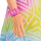 Barbie Fashionistas Doll #190 with Purple-Streaked Blonde Hair, Romper Dress, Yellow Wedge Sneakers & Bracelet Accessory