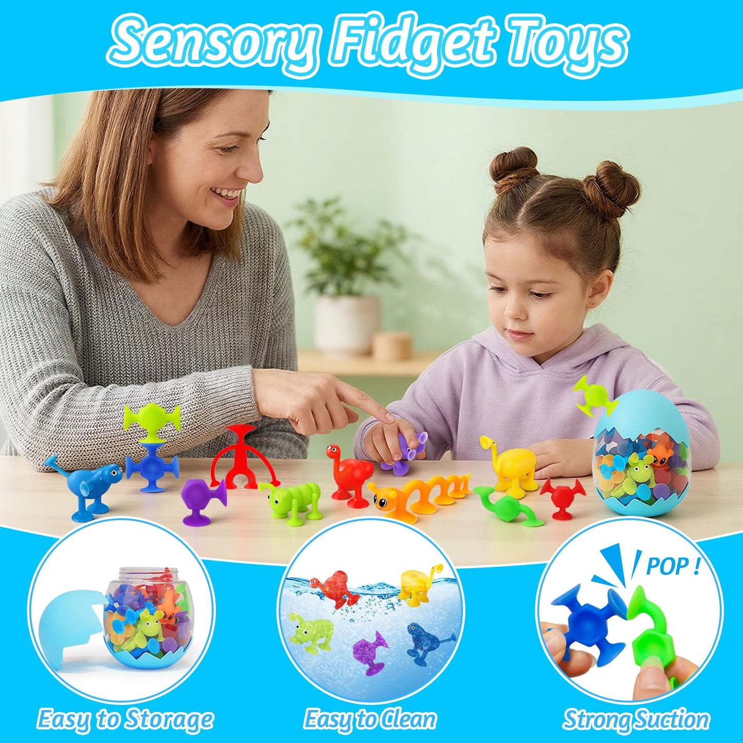 32Pcs Bath Toys for Kids Ages 3-5 4-8, No Hole Mold Free Baby Suction Cup Animals Water Toys, Mini Toddler Sensory Fidget Party Favors, Airplane Car