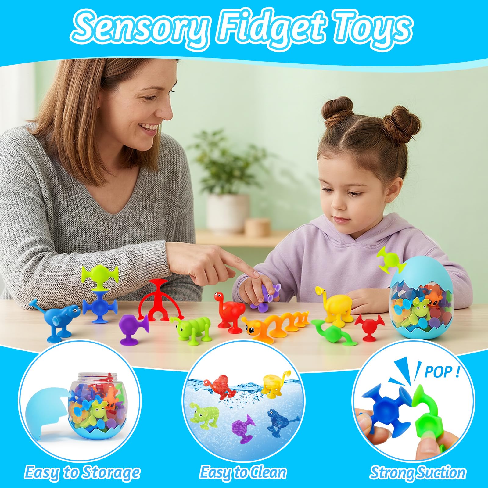 32Pcs Bath Toys for Kids Ages 3-5 4-8, No Hole Mold Free Baby Suction Cup Animals Water Toys, Mini Toddler Sensory Fidget Party Favors, Airplane Car