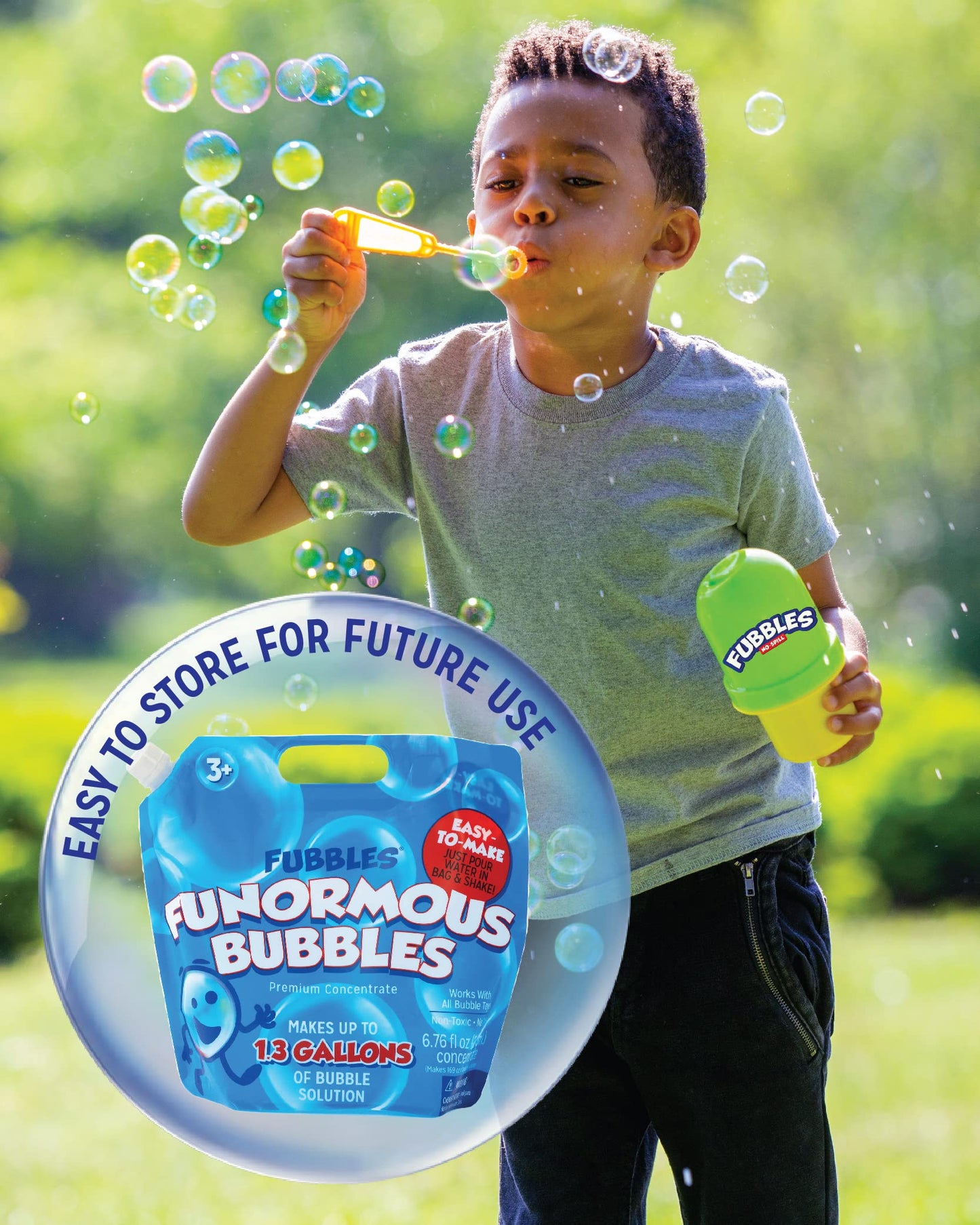 Little Kids Bubbles by Fubbles| Bubble Solution Refill | 169oz Non Toxic Bubble Solution | Bubble Concentrated for Bubble Machine, Bubble Juice