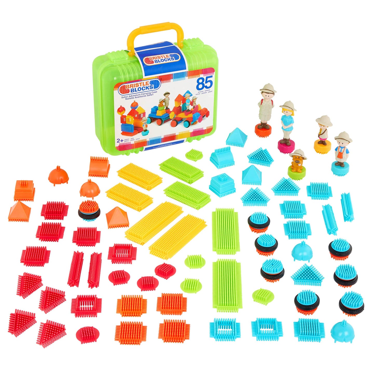 Battat - Bristle Blocks - STEM Interlocking Building Blocks - 85 Pieces Playset - Reusable Carry Case - Developmental Toys for Toddlers & Kids