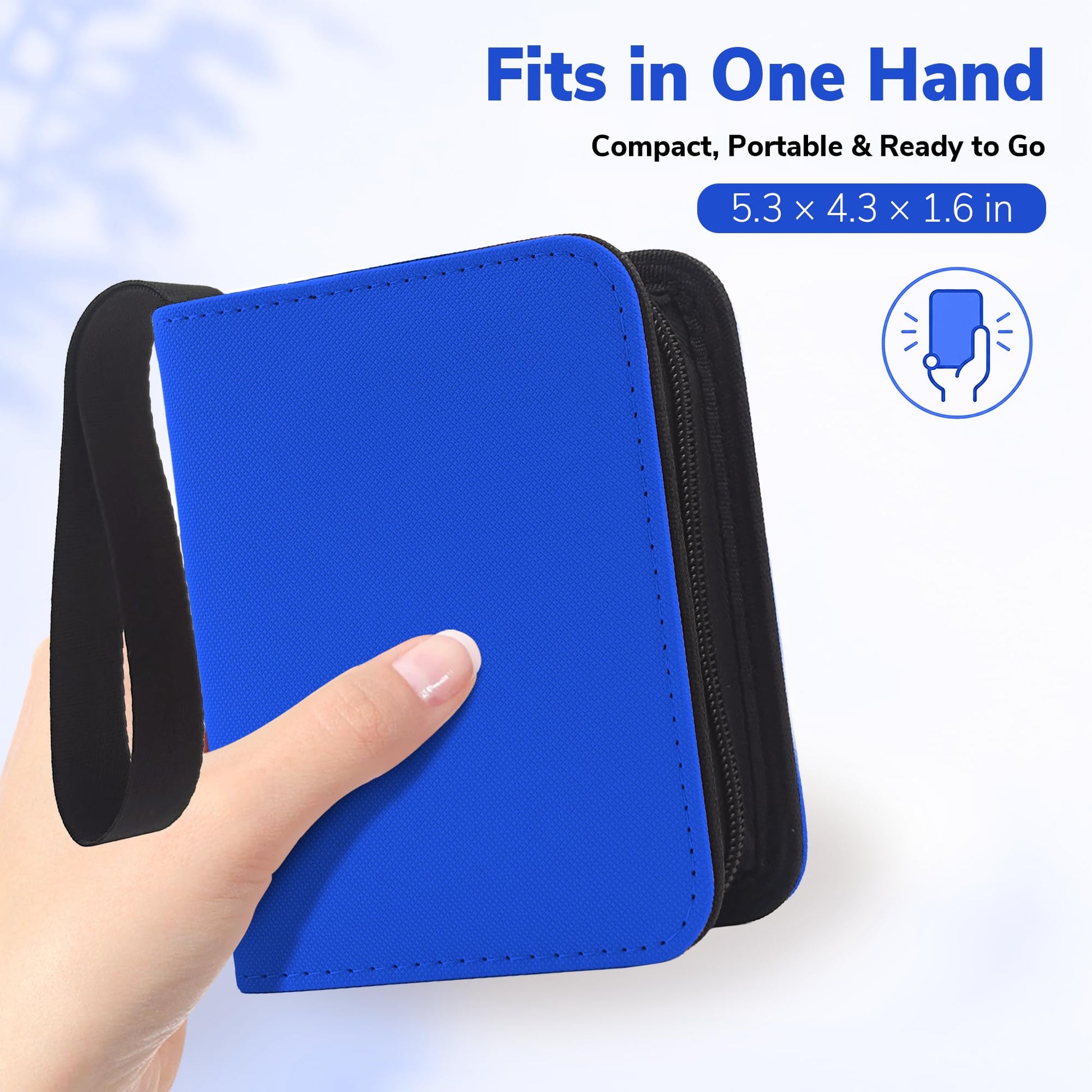 1 Pocket Card Binder with Zipper, 100 Pockets Mini Trading Card Album, Premium PU Leather Single Card Binder, Small Display Folder for TCG & Sports