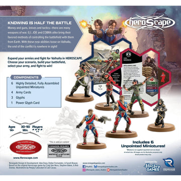 Renegade Game Studios GI Joe Heroscape Strike Forces Army Expansion - 4 Heroes, 2 Squads, Tactical Glyphs