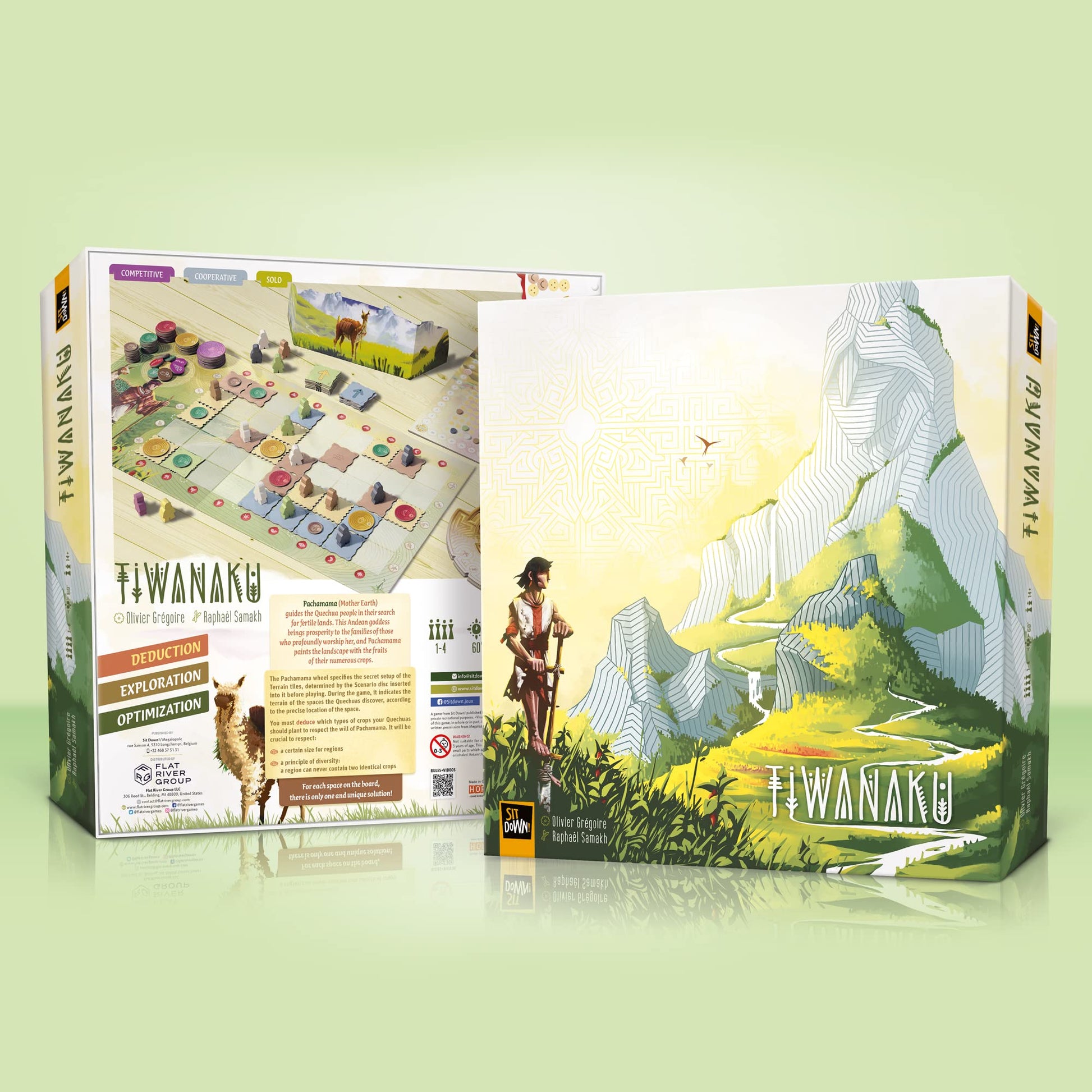 Sit Down! Tiwanaku - Sit Down! Strategy Board Game, Deduction Exploration Optimization, Pachamama Mother Earth Wheel, Play Solo Mode Or with Up to 4