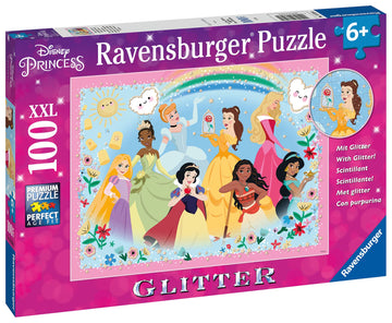 RAVENSBURGER Puzzle 13326 Ravensburger 13326-Strong, Beautiful and Incredibly Bold-100 Pieces XXL Disney Princess Glitter Puzzle for Children from 6