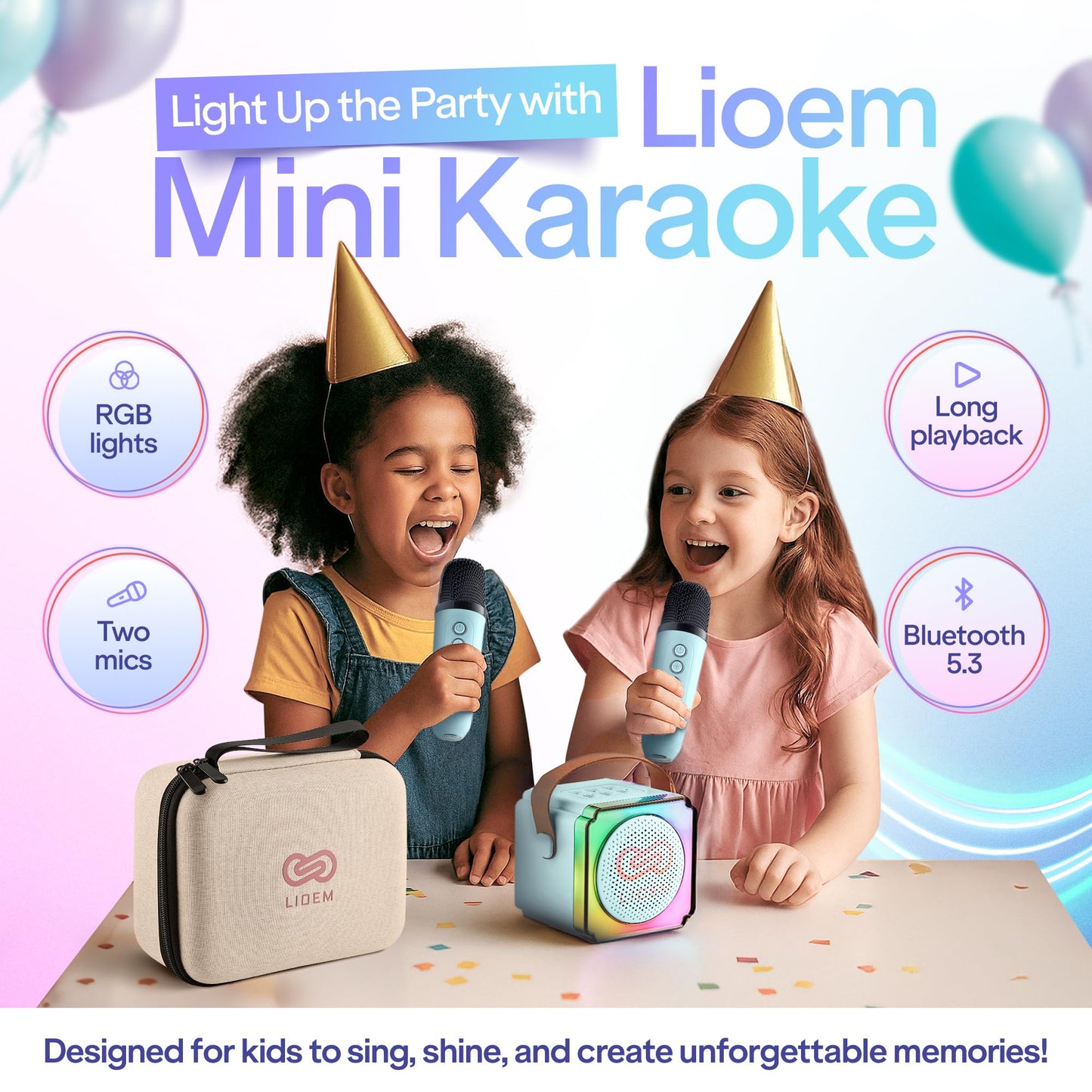 Karaoke Machine for Kids (1, Blue)