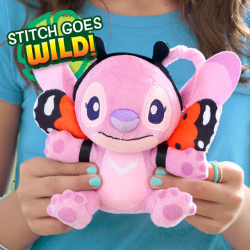 Disney Stitch Goes Wild Small Plush - Angel Butterfly, Soft Collectible Plush Stuffed Animal Toy with Wild Details, Cute & Fluffy, for Kids, Fans