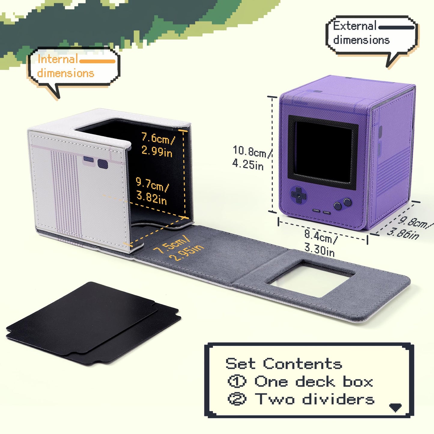 Retro Gaming Console Appearance MTG Deck Box with Commander Display, Card Deck Case Fit 120 Single Sleeved Cards, PU Leather Magnetic Card Storage Box