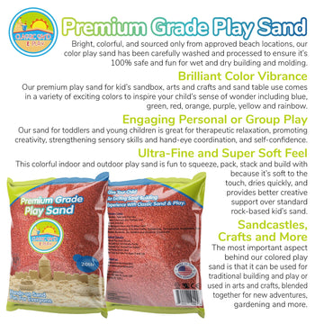 Classic Sand and Play Orange Colored Play Sand, 20 lb. Bag, Natural and Non-Toxic, Fun Wet and Dry Indoor and Outdoor, Sandbox, Therapy, and Table