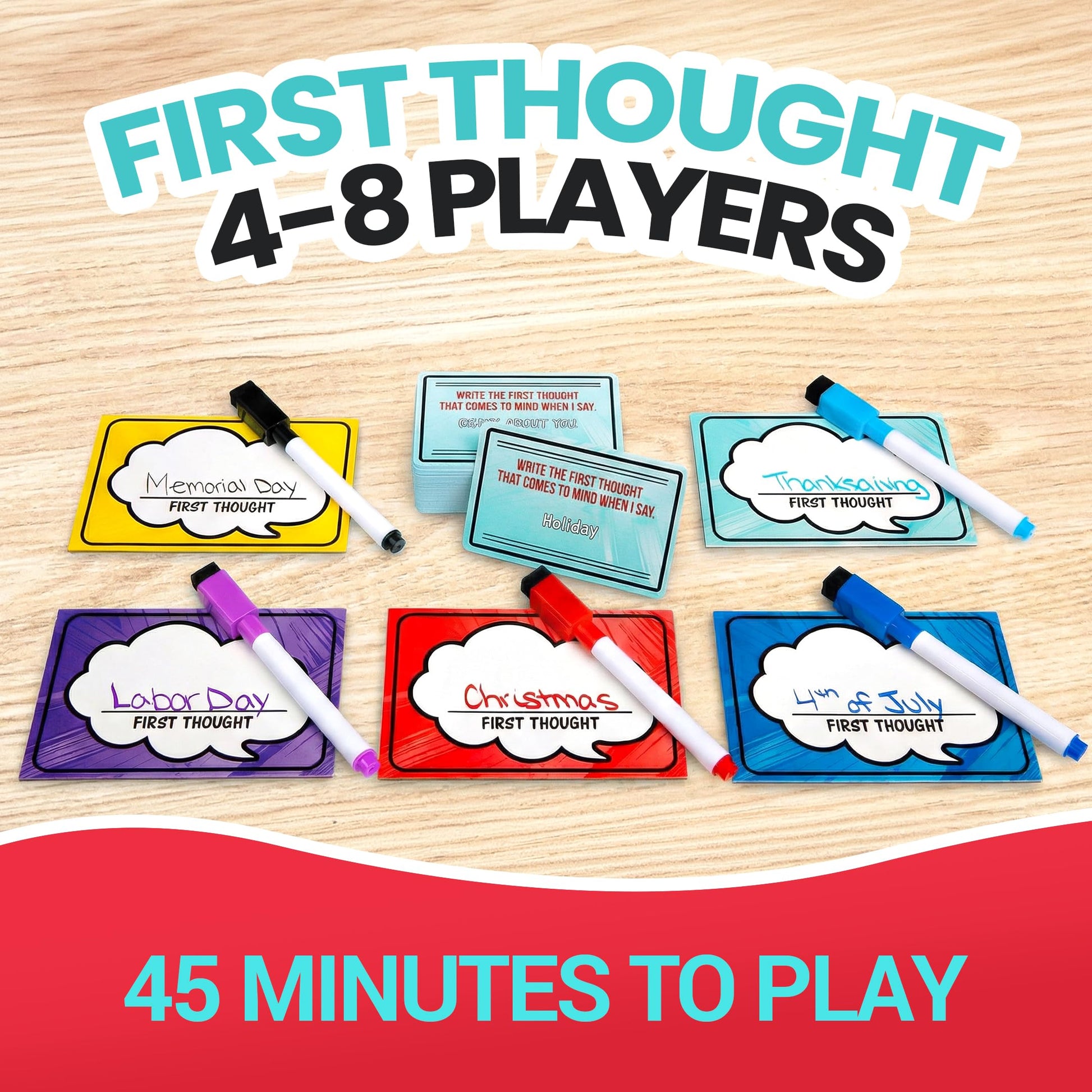 FIRST THOUGHT Family Board Game | The Hilarious Quick-Thinking Party Game | Family-Friendly Board Game | Great for Game Nights | Easy to Learn & Play