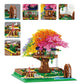 Kadablk Rainbow Flowers Building Block with Light,Sakura Cherry Blossom Bonsai Tree House Construction Set,4451 PCS Mirco Blocks Architecture
