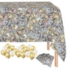 Oojami 4 Pack Dollar Bills Bling Bling Big Bucks Money Theme Table Cover Tablecloth Includes 20 Balloons Ideal for Birthday Decorations Party Supplies