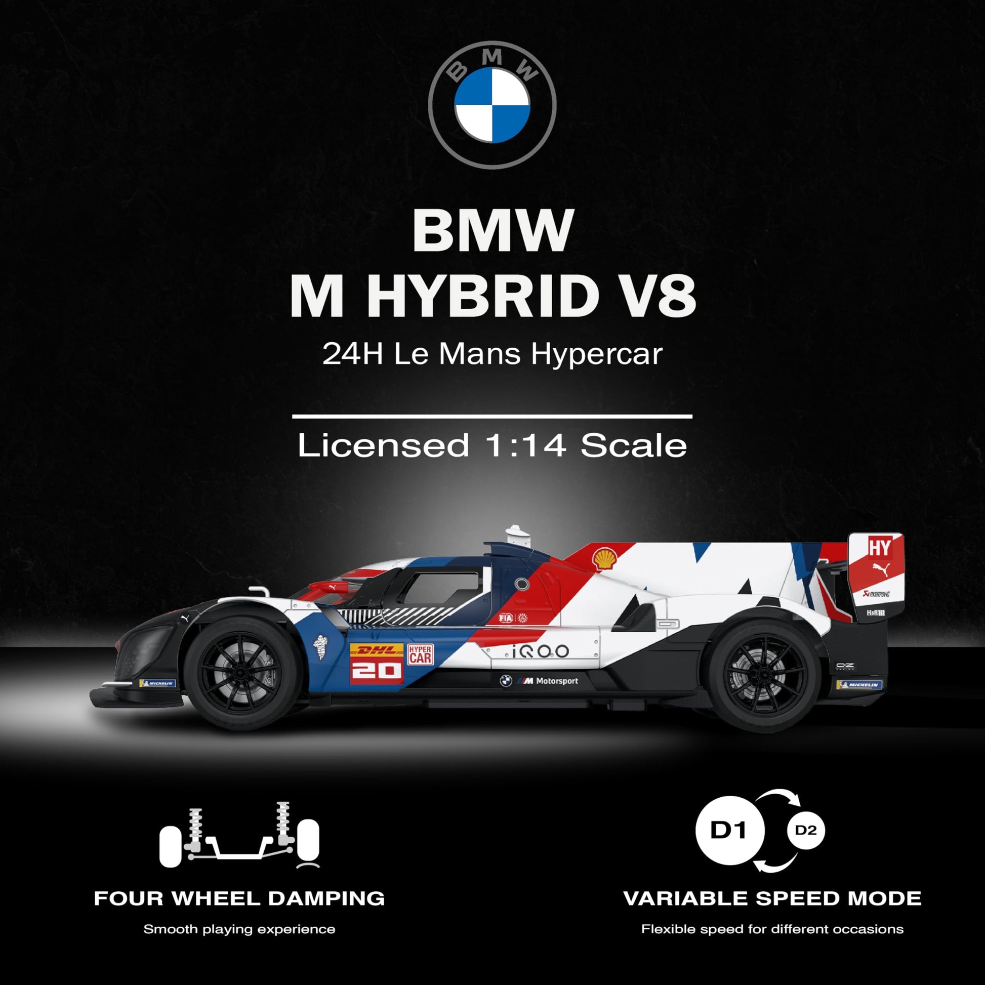 Voltz Toys 1/14 Scale Le Mans RC Car Licensed Le Mans Series Remote Control Toy Car Model for Kids and Adults with Open Doors and Lights Gift for Kids