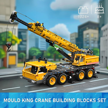 Mould King 17058 City Mobile Crane Truck Toy Building Set, Construction Vehicle Model Blocks Kit for Adults, Toys Gifts for Kids Children, Playset