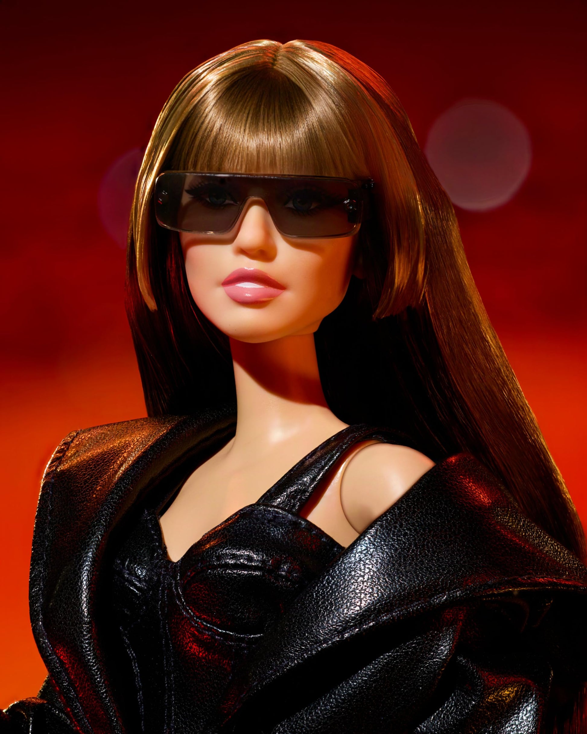 Barbie Signature Doll, Miley Cyrus Posable Collectible in Faux Leather Outfit with Hood and Heels