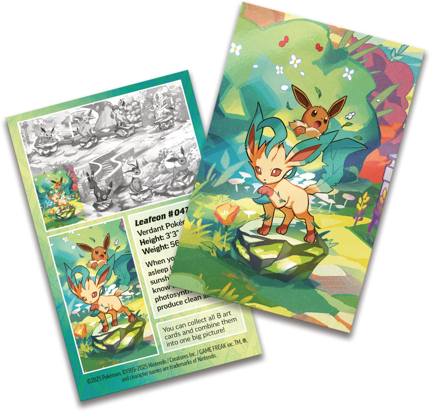 Pokémon TCG: Scarlet & Violet-Prismatic Evolutions Mini Tin - Leafeon (2 Booster Packs & 1 Coin)