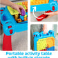 MEGA BLOKS First Builders Build 'n Learn Table Toddler Blocks Toy Set, Blue