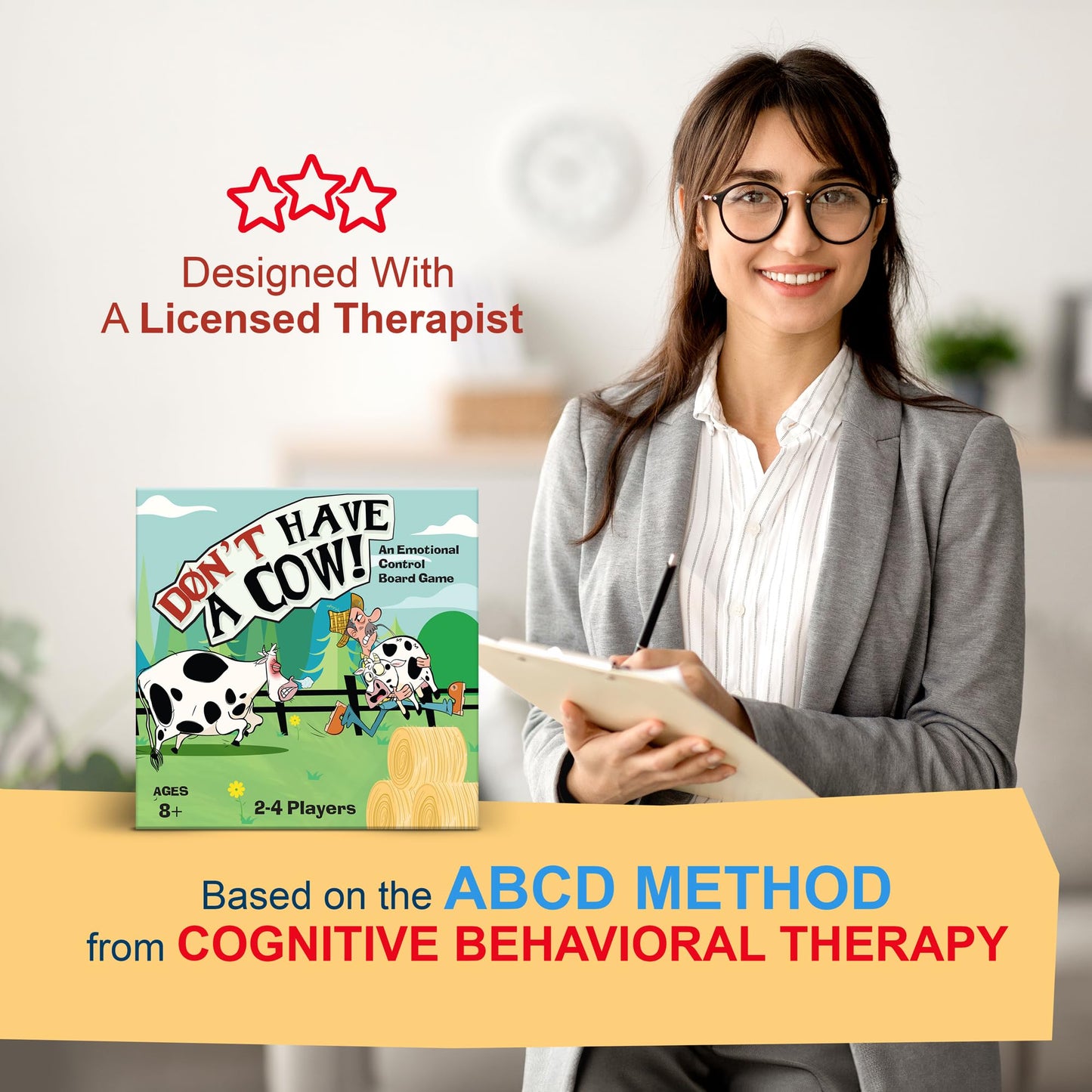 Don't Have a Cow A CBT Therapy Game for Kids from the Creator of Don't Go Bananas - Play Therapy Toys, Counseling Games - Version 2