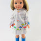 American Fashion World White Raincoat with Electric Blue Rain Boots for 14-Inch Dolls | Premium Quality & Trendy Design