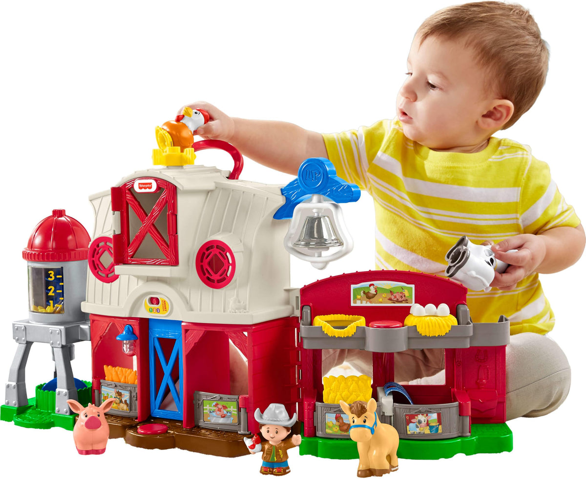 Fisher-Price Little People Toddler Learning Toy Caring for Animals Farm Playset with Smart Stages for Pretend Play Kids Ages 1+ years (Amazon