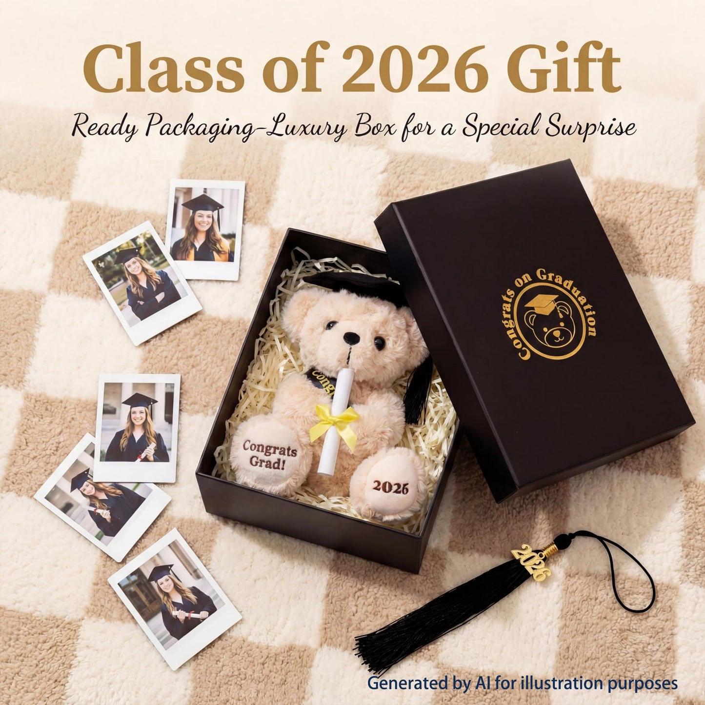 SHSEEN 2026 Graduation Bear, 8 Inch Plush with Gift Box