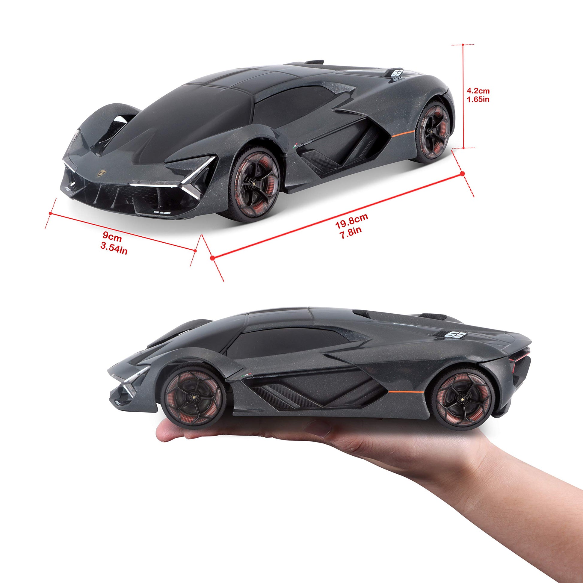Maisto Tech R/C 1:24 Scale 2.4 GHz Lamborghini Terzo Millenio, Gloss Black