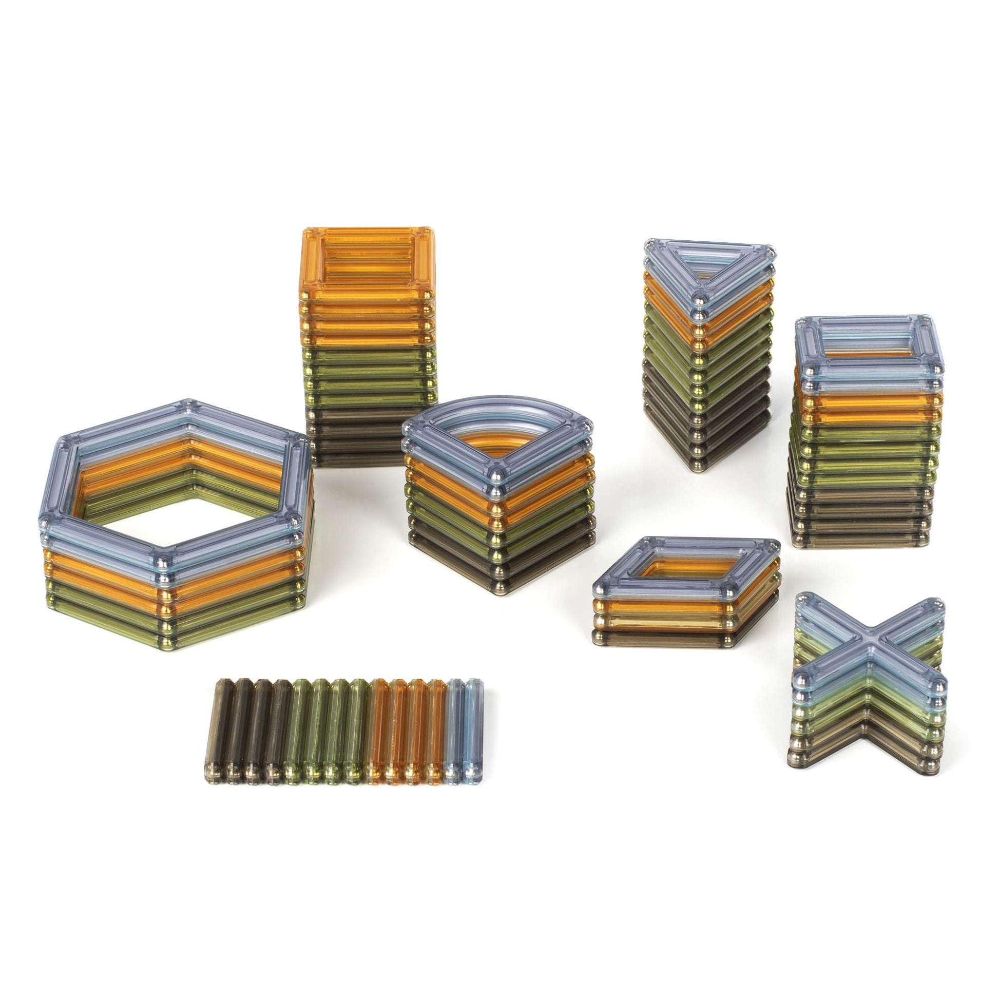 Guidecraft PowerClix Frames Natural - 74 Piece Set: Magnetic Construction Building Kit for Creative Open-Ended Play, STEM Learning & Educational Toys