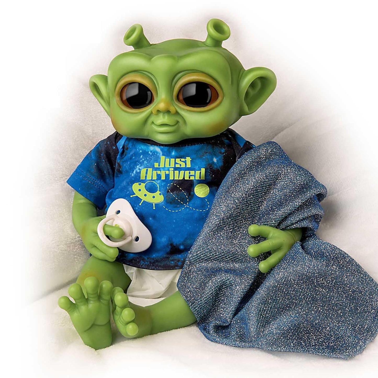 The Ashton-Drake Galleries Alien Baby Doll with TrueTouch Silicone, Glow-in-Dark Outfit, Weighted Body