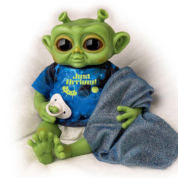 The Ashton-Drake Galleries Alien Baby Doll with TrueTouch Silicone, Glow-in-Dark Outfit, Weighted Body