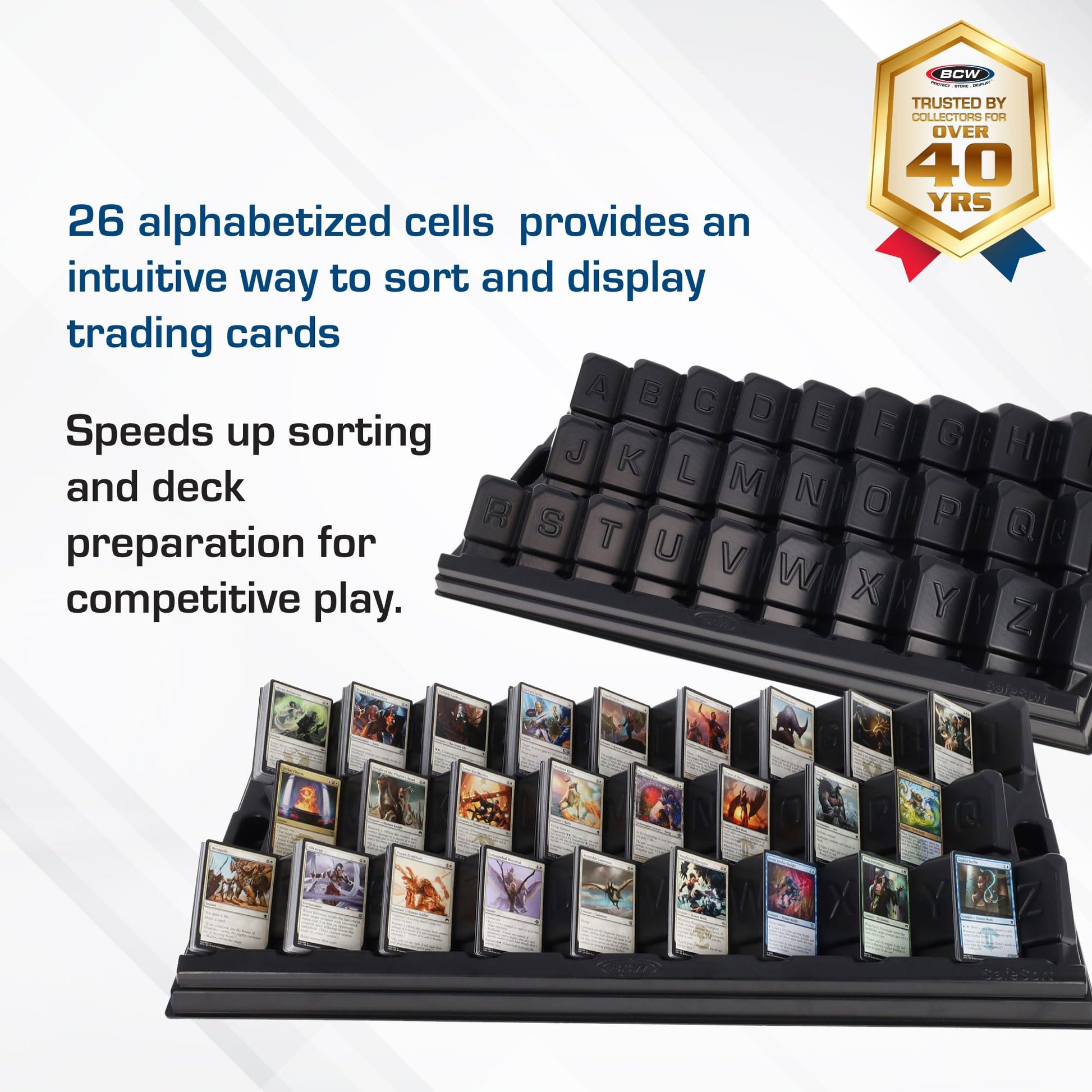 BCW SafeSort Card Sorting Tray - Organizer for Baseball, Trading, TCG, Deck, Game, and Collection Display