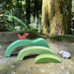 Tender Leaf Toys - Green Hills View - Wooden Stacking, Building Toy Stacker, Blocks - Open-Ended Toy Set with Green Hills View for Inspires Creative