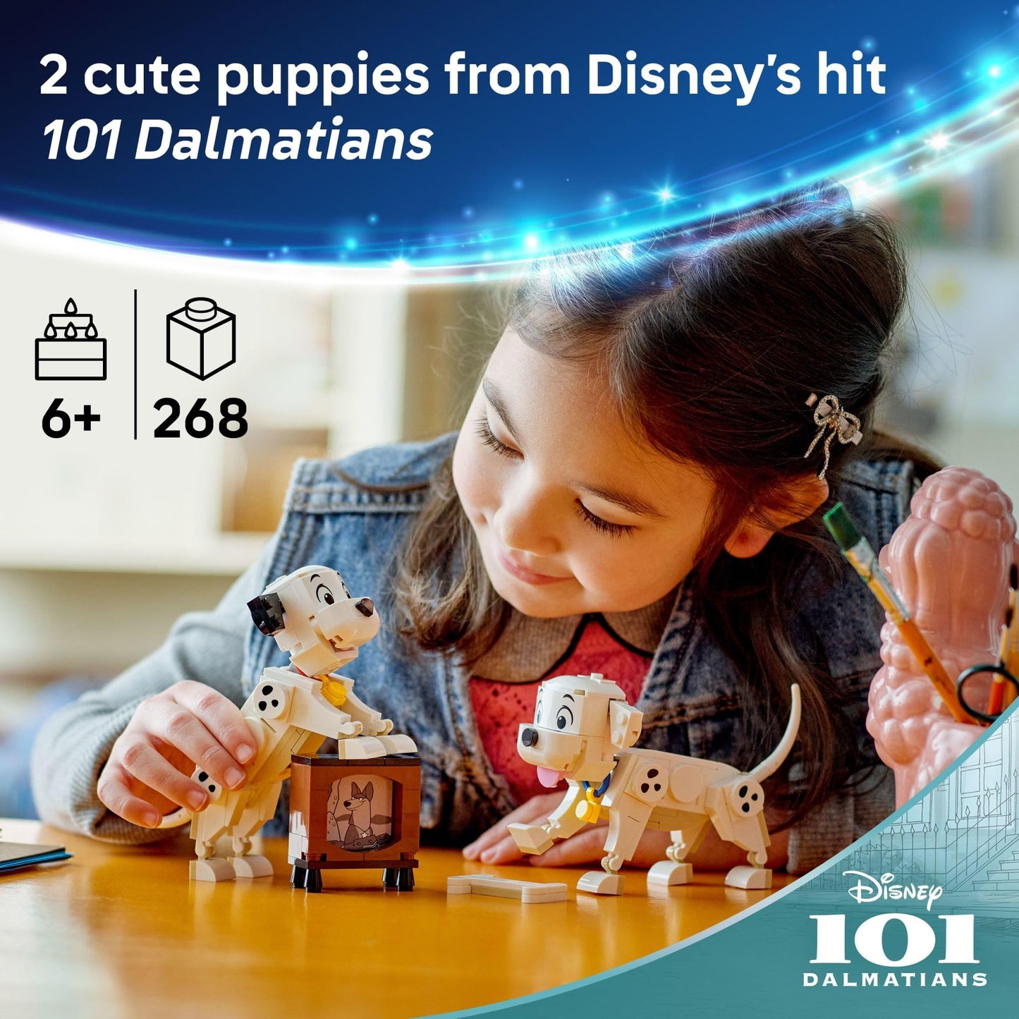 LEGO Disney Lucky & Penny 101 Dalmatians Puppies Kids Toy - Pretend Play Set for Boys and Girls, Ages 6+ Who Love Animals - Learning and Educational