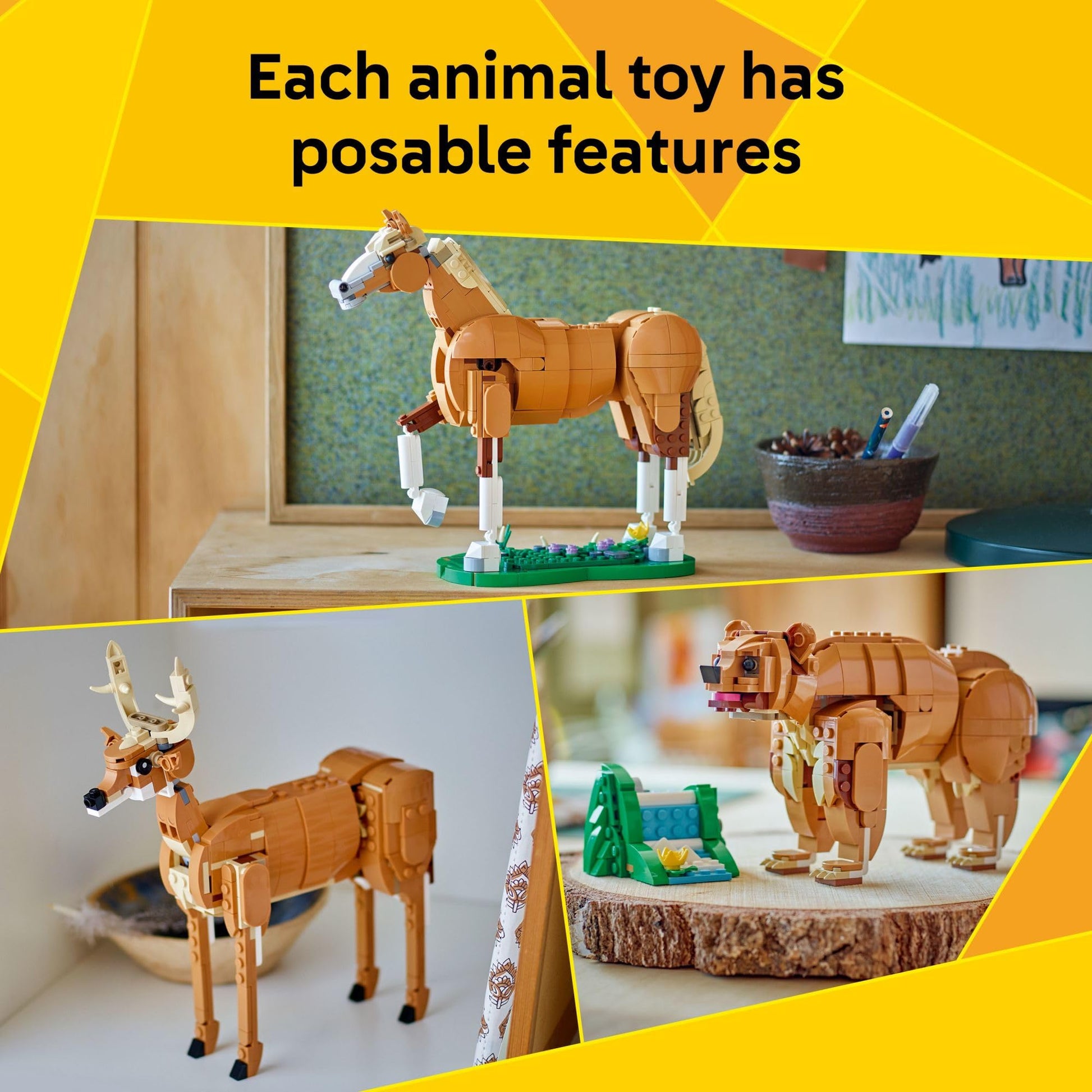 LEGO Creator 3 in 1 Beautiful Horse Building Toy for Kids - Building Blocks & Learning Toy for Girls & Boys, Ages 9+, Create a Horse, Bear, or Deer