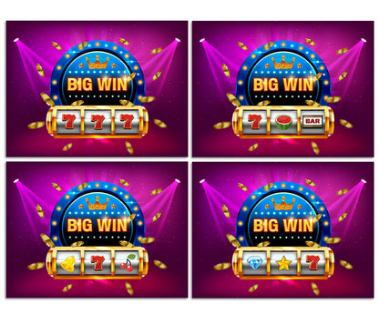 Simimi art Casino Night Party Gambling Scratch Off Game Cards Slot Machine - Business Prize Drawings - Drawing Tickets Raffles - 30 Pack