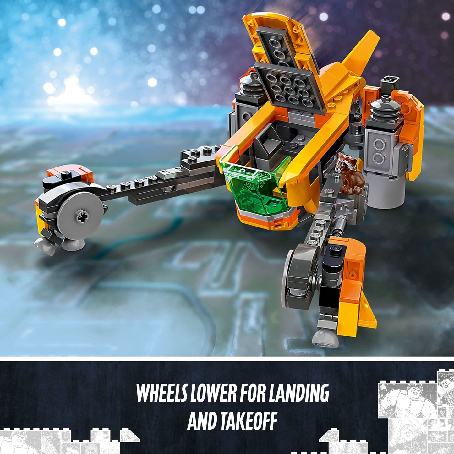 LEGO Marvel Baby Rocket's Ship 76254 Buildable Spaceship Toy from Guardians of the Galaxy 3 Featuring Rocket Raccoon and Baby Rocket Minifigures,