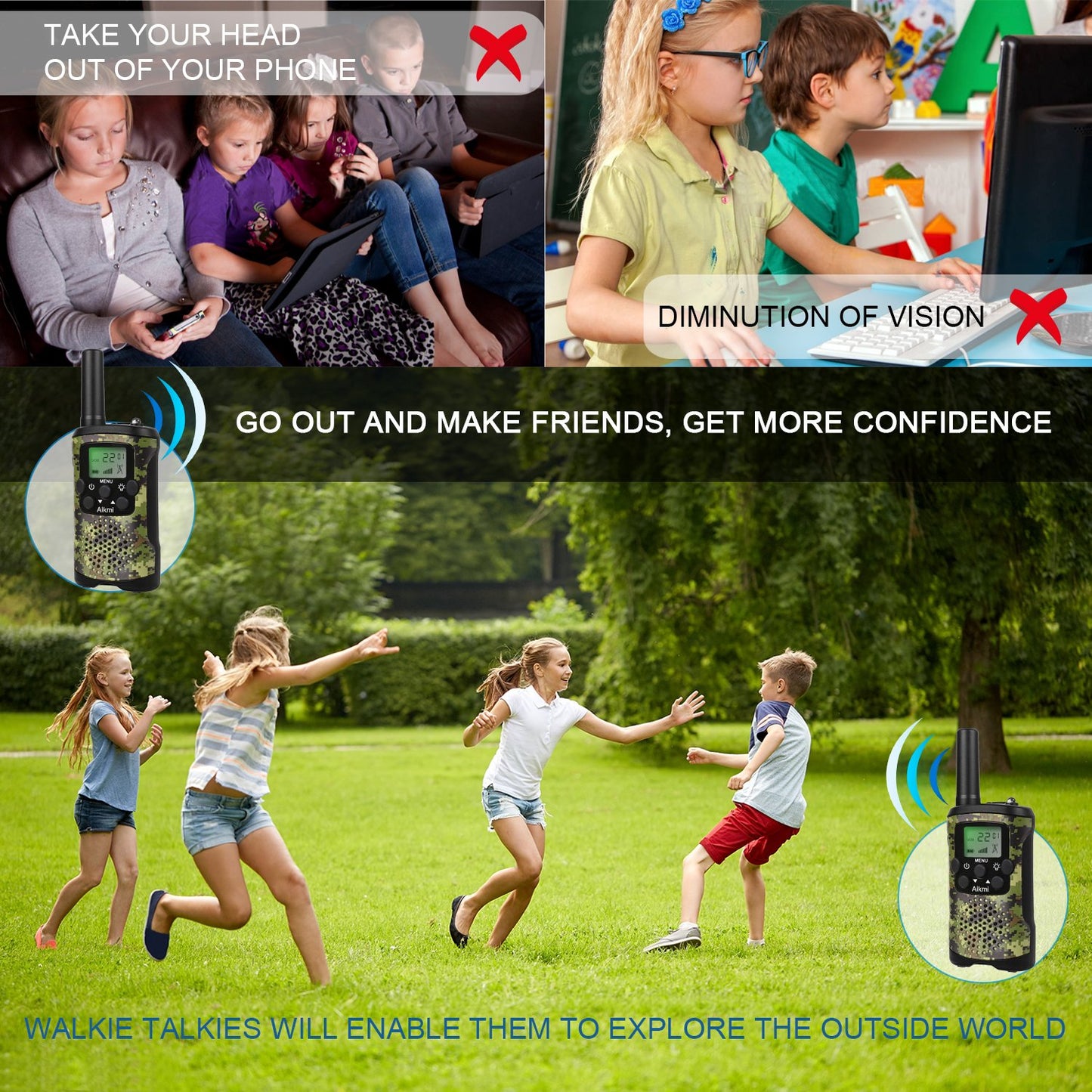 Walkie Talkies for Kids 22 Channel 2 Way Radio 3 Miles Long Range Handheld Walkie Talkies Durable Toy Best Birthday Gifts for 6 Year Old Boys and