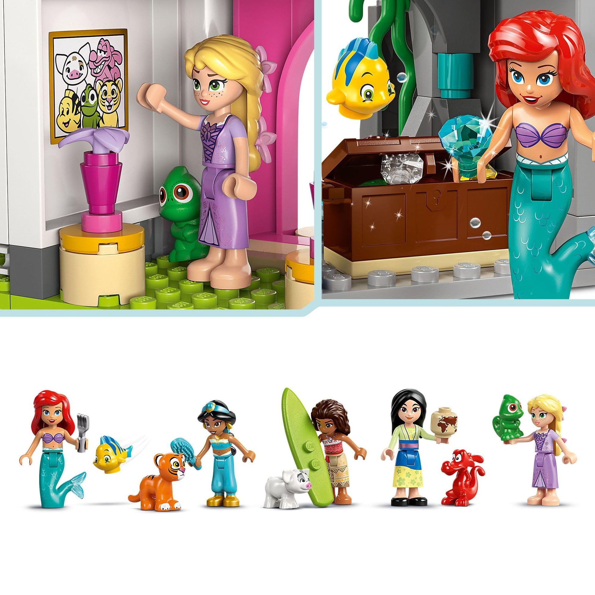 LEGO Disney Princess Castle & Royal Pets Kids Toy - Pretend Play Building Set for Girls and Boys, Ages 6+ - Includes Ariel, Rapunzel, Jasmine, Moana
