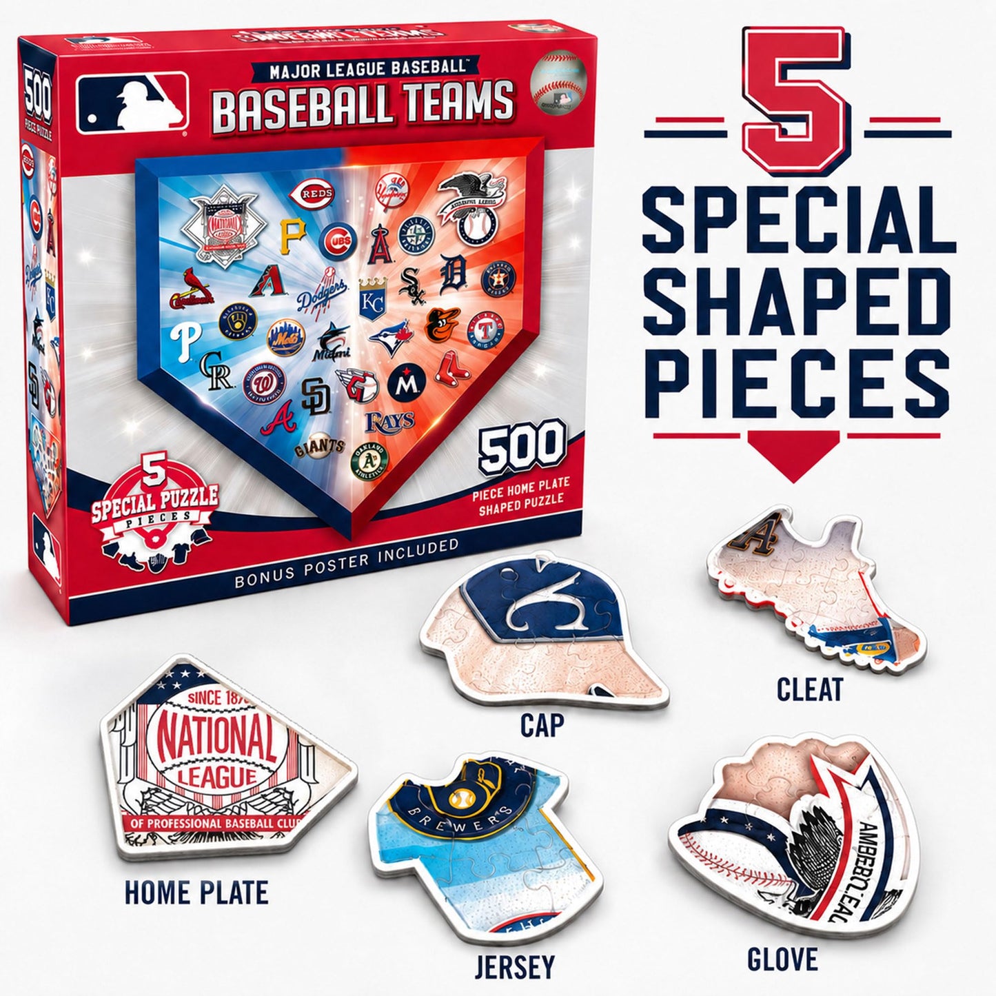 MLB Home Plate Shaped 500pc Puzzle
