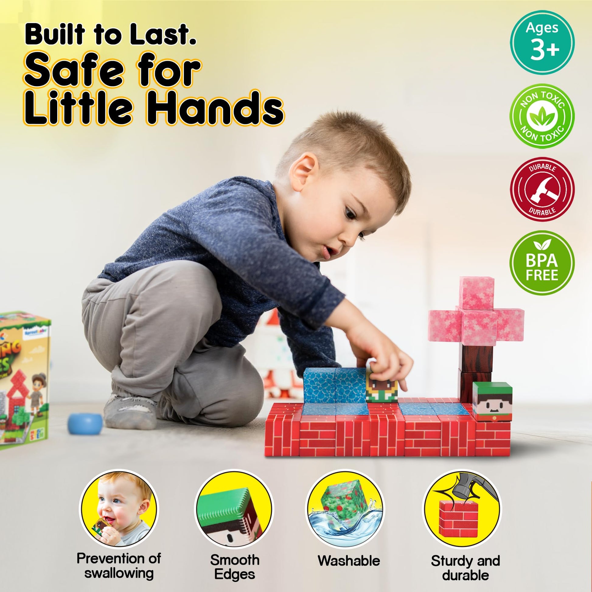 Magnetic Blocks, Magnetic Building Blocks for Kids, Building Blocks for Girls and Boys, Building Toys, Toddler Toys, Building Game Sensory Kids Ages 4