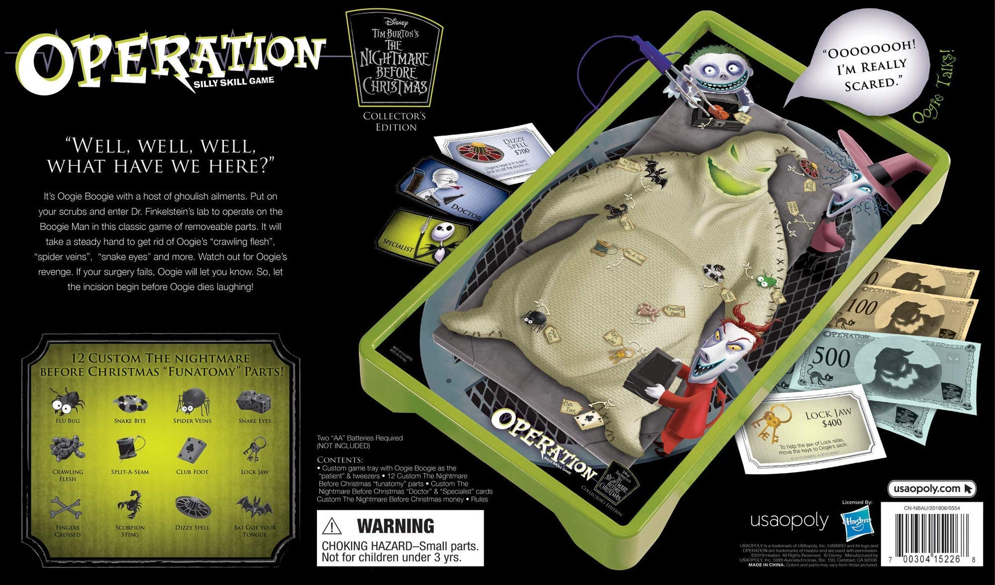Operation: Disney The Nightmare Before Christmas Board Game | Collectible Operation Game | Featuring Oogie Boogie & Nightmare Before Christmas