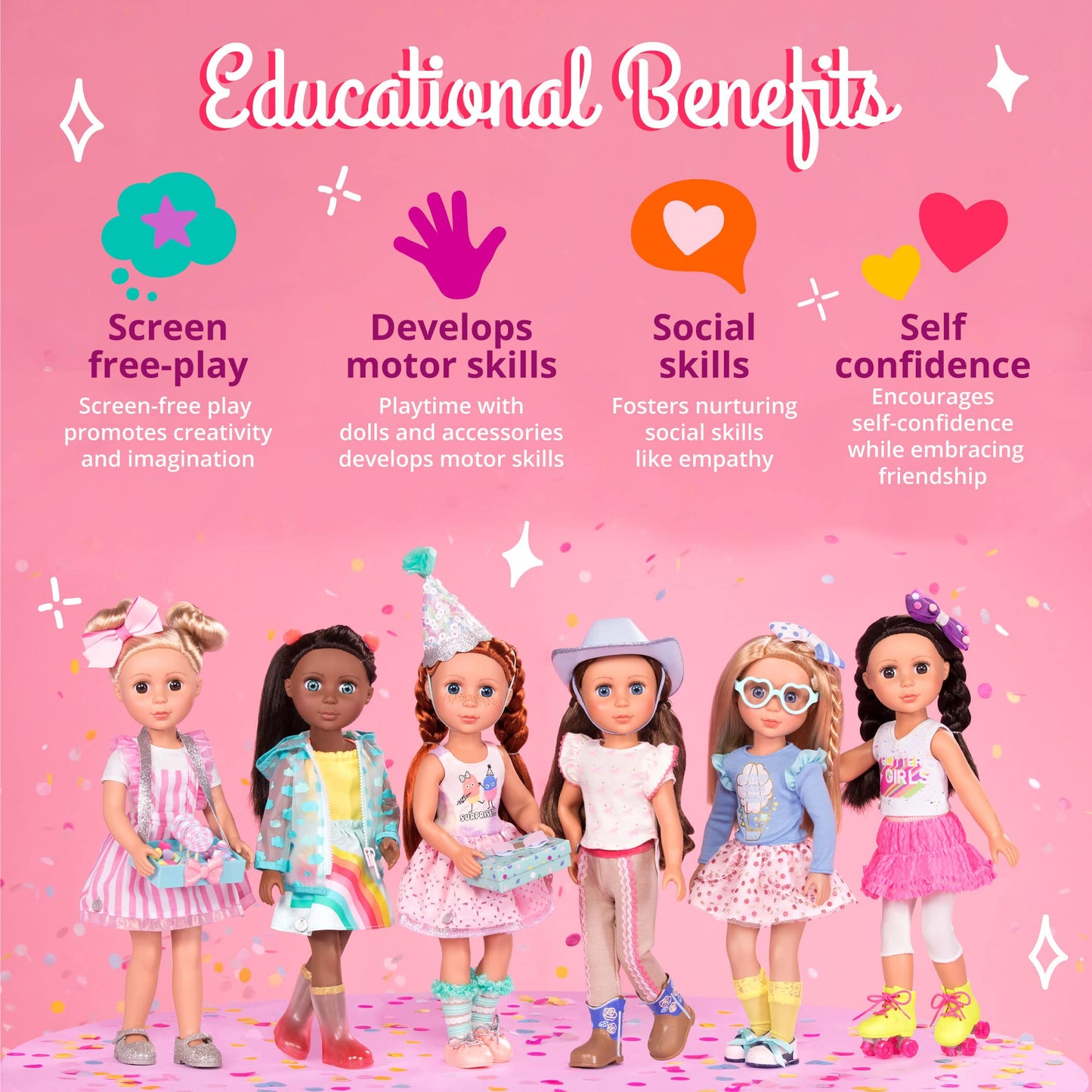 Glitter Girls - 14-Inch Doll Accessories - Shop Terrace Playset with 60+ Pieces - Patio Furniture Set - Table & Chairs for Sweet Shop - Play Food &